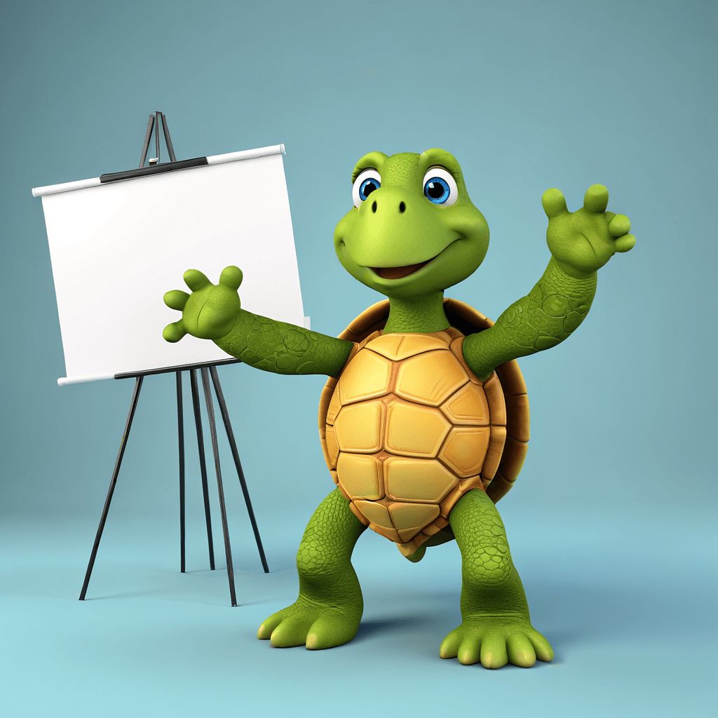 turtle giving a talk